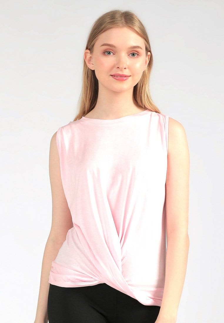 Td Active LSA26 Yoga Pleated Tank Top Polos Light Pink