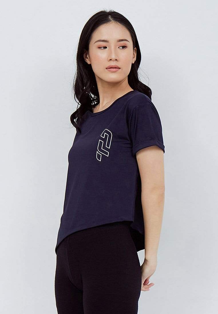 Td Active LSA28 Baju Crop Zumba Quickdry Outline Navy