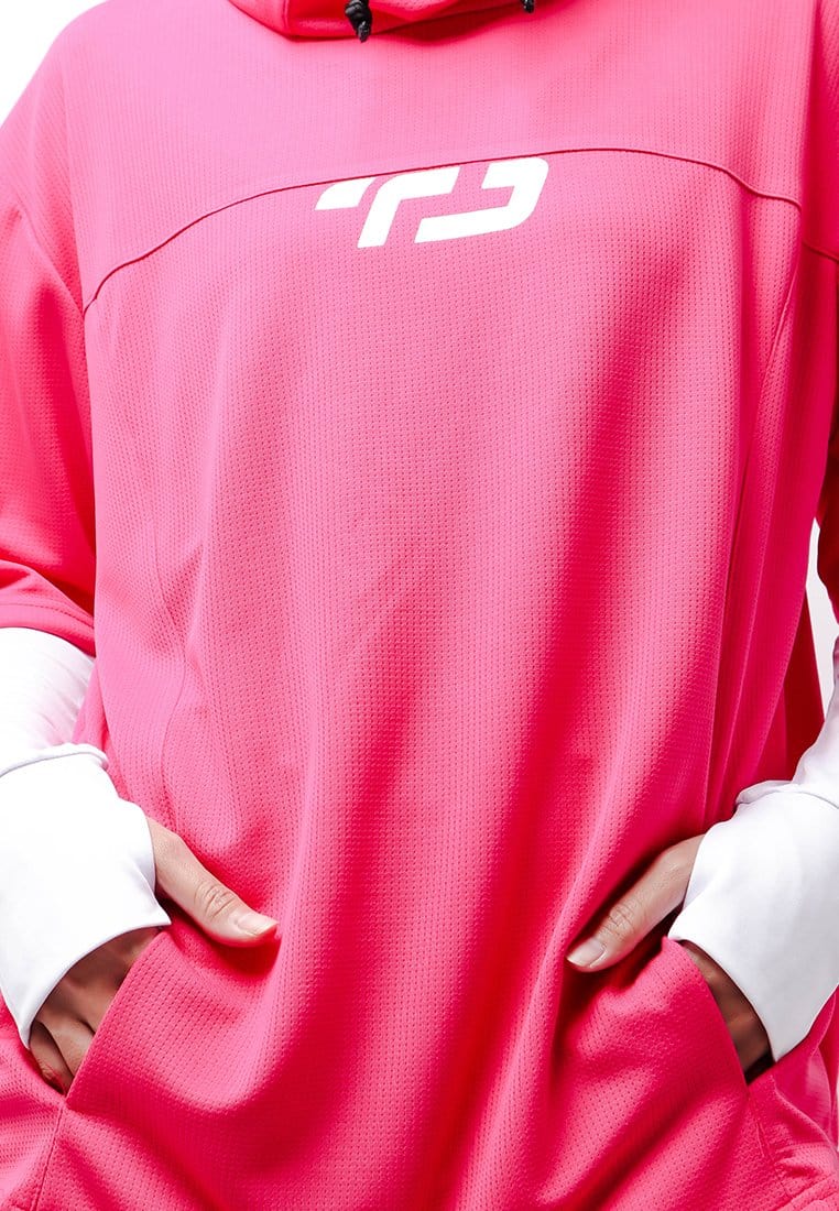 Td Active LSA46 ONH Outer Senam Sepeda Sport Hoodie High Neck Pink