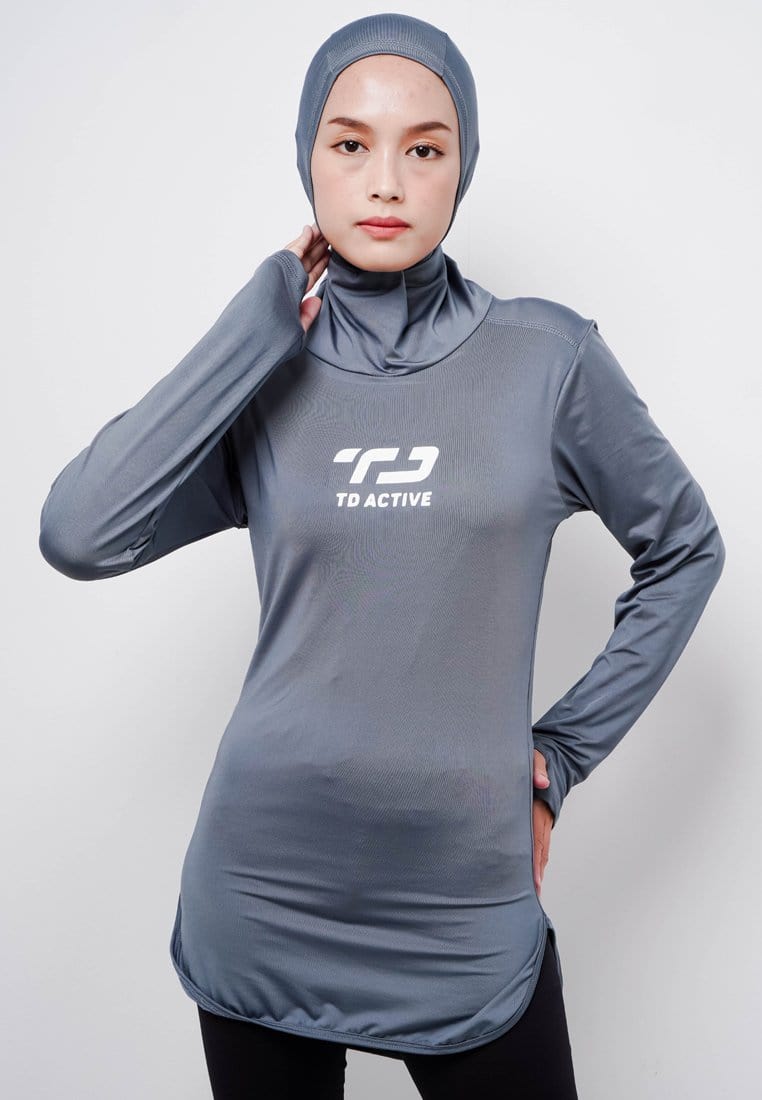 Td Active LSA62 Baju Renang Muslim Inner Hijab 2-in-1 Dark Grey