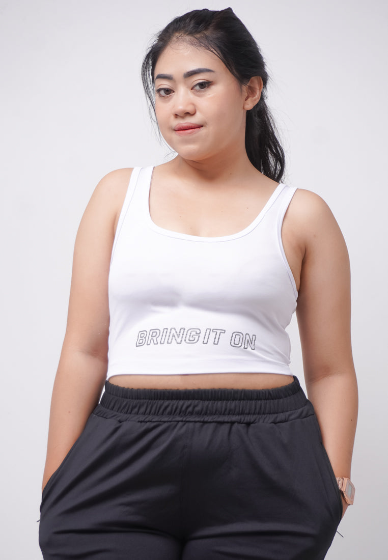 Td Active LSA76 HTK Henley Tanktop Bring It On Outline Putih