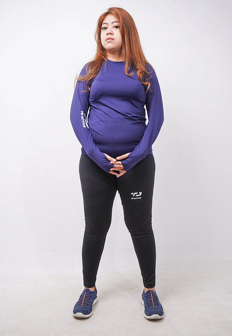 Td Active LSA77 Baselayer Inner Wanita Sport Thumbhole Navy