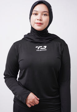 Td Active LSA82 HOL sport hoodies olahraga wanita hitam