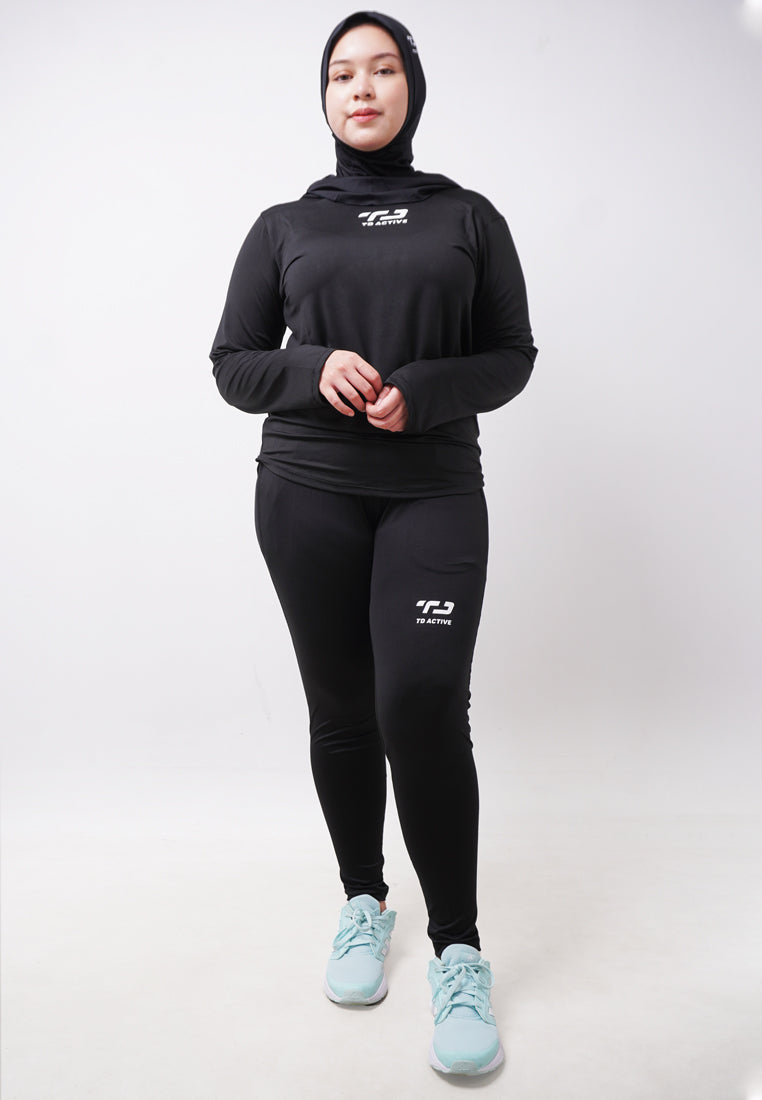 Td Active LSA82 HOL sport hoodies olahraga wanita hitam