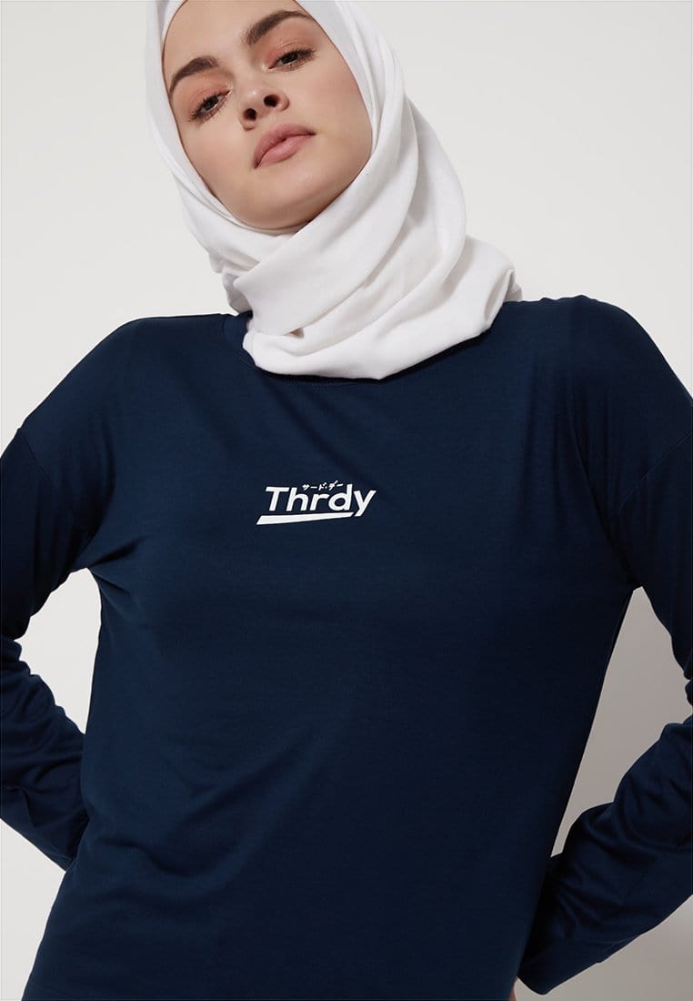 Third Day LTC62 lv thrdy dateng navy kaos hijab ladies