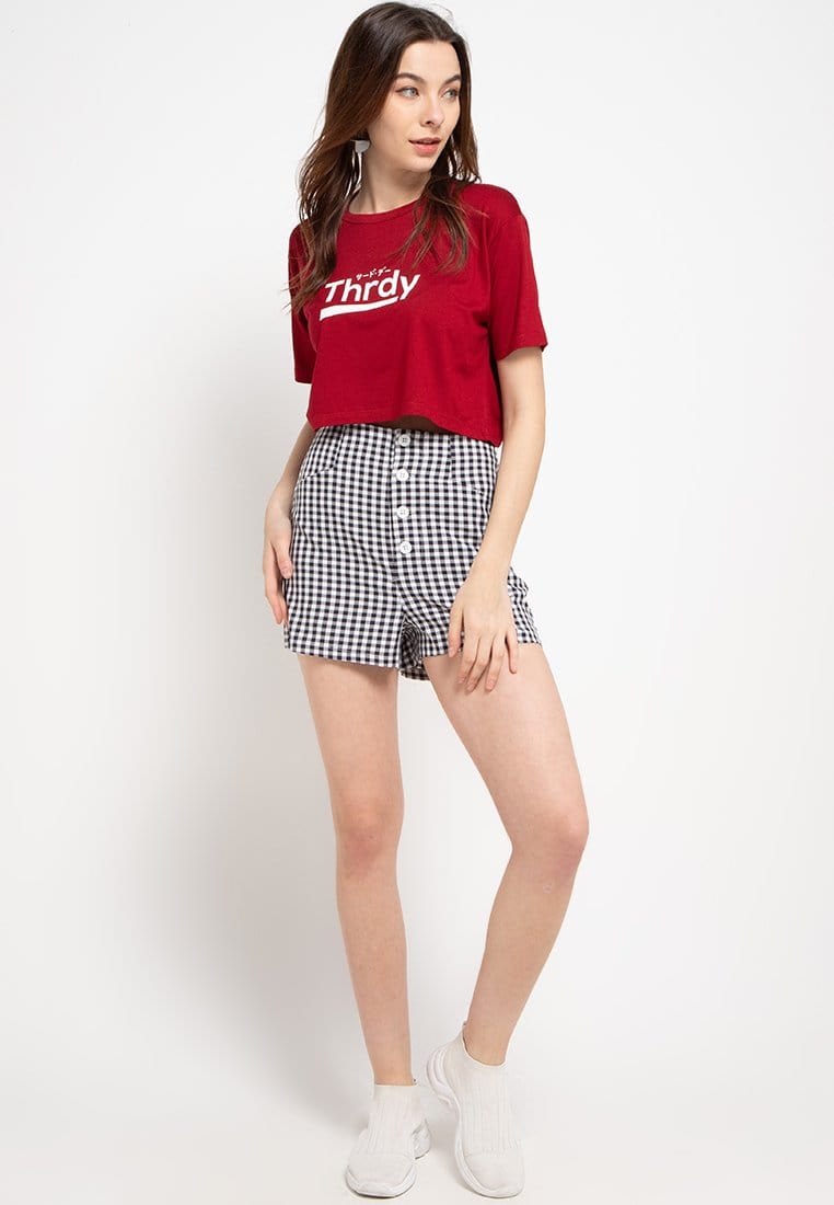 Third Day LTC79 cl crop top thrdy kaos maroon