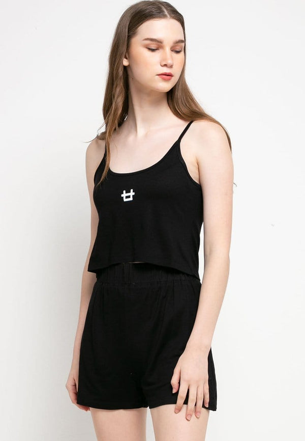 Third Day LTD22 CMS cami set logo hitam camisole kamisol