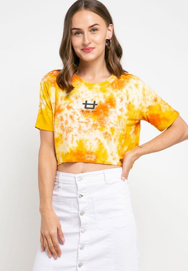 Third Day LTD34 OLC crop top tie dye yellow orange