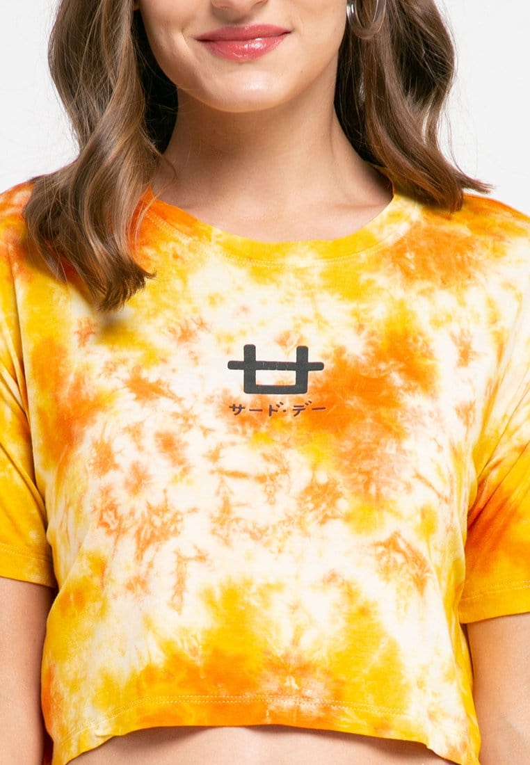 Third Day LTD34 OLC crop top tie dye yellow orange