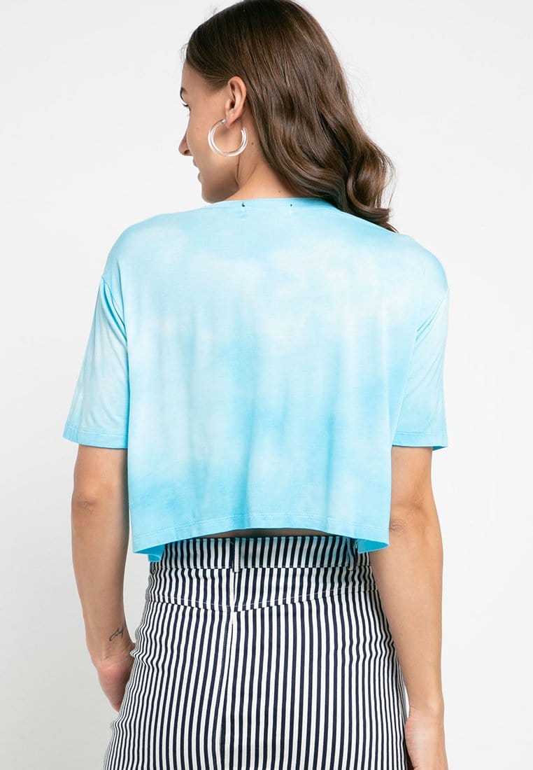 Third Day LTD35 OLC crop top tie dye light blue