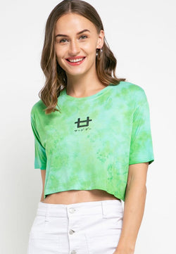 Third Day LTD38 OLC crop top tie dye green light blue