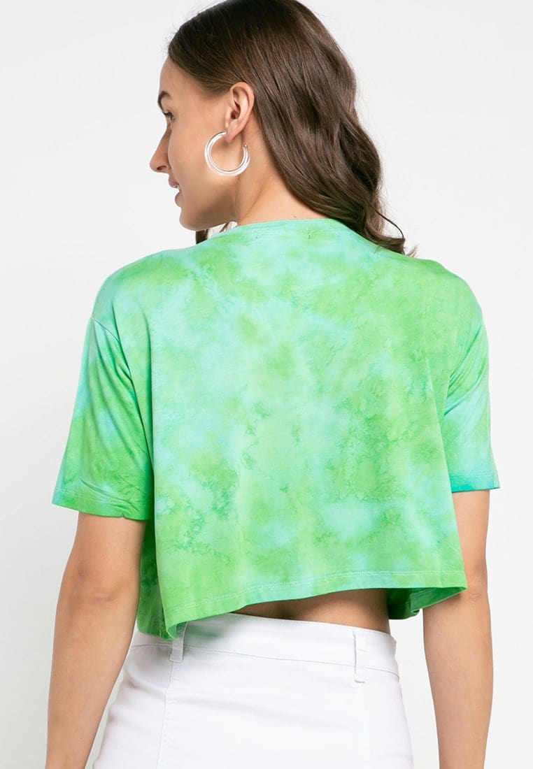 Third Day LTD38 OLC crop top tie dye green light blue