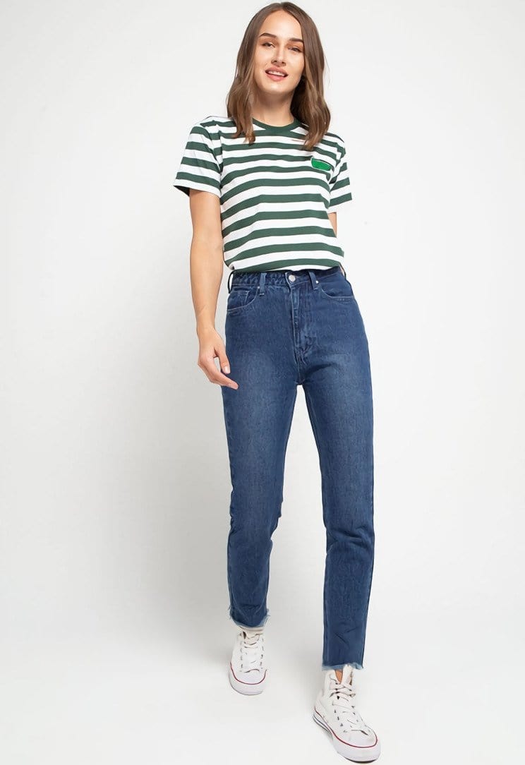 Td Friends LTD48 thirdday stripe green white draco dakir kaos casual wanita