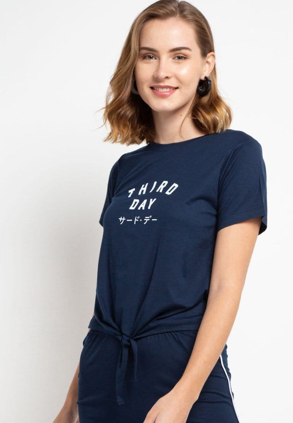 Third Day LTD59 Ck Crop Knot Td Simple Navy