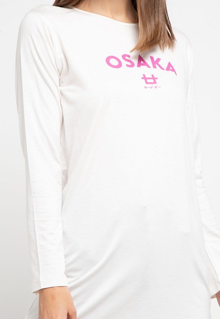 Third Day LTD62 mls Kaos Lengan Panjang Wanita Hijab Osaka Logo Putih