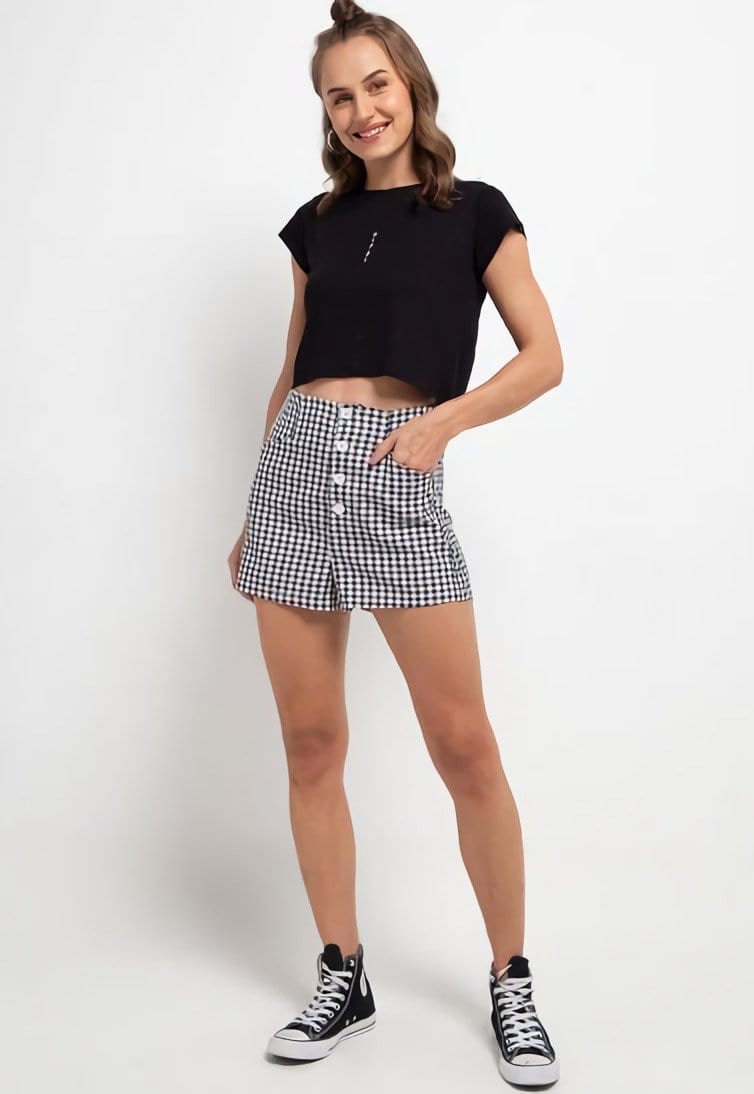 Third Day LTD79 RCP Crop Top Katakana Ver Hitam Kaos Casual Wanita