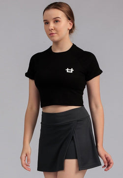 Third Day LTD85 STCP Crop Top Logo Hitam Kaos Casual Wanita