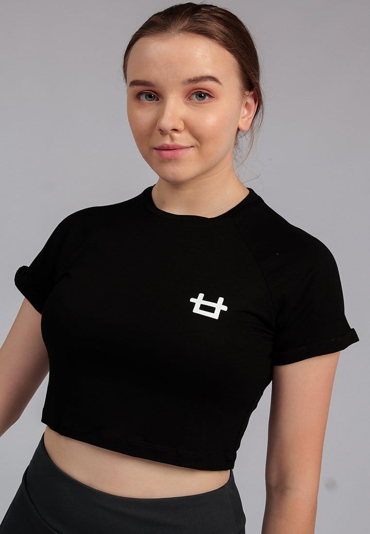 Third Day LTD85 STCP Crop Top Logo Hitam Kaos Casual Wanita