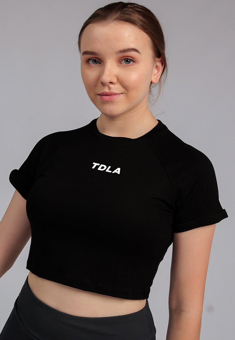 Third Day LTE04 STCP Crop Top TDLA Hitam Kaos Casual Wanita