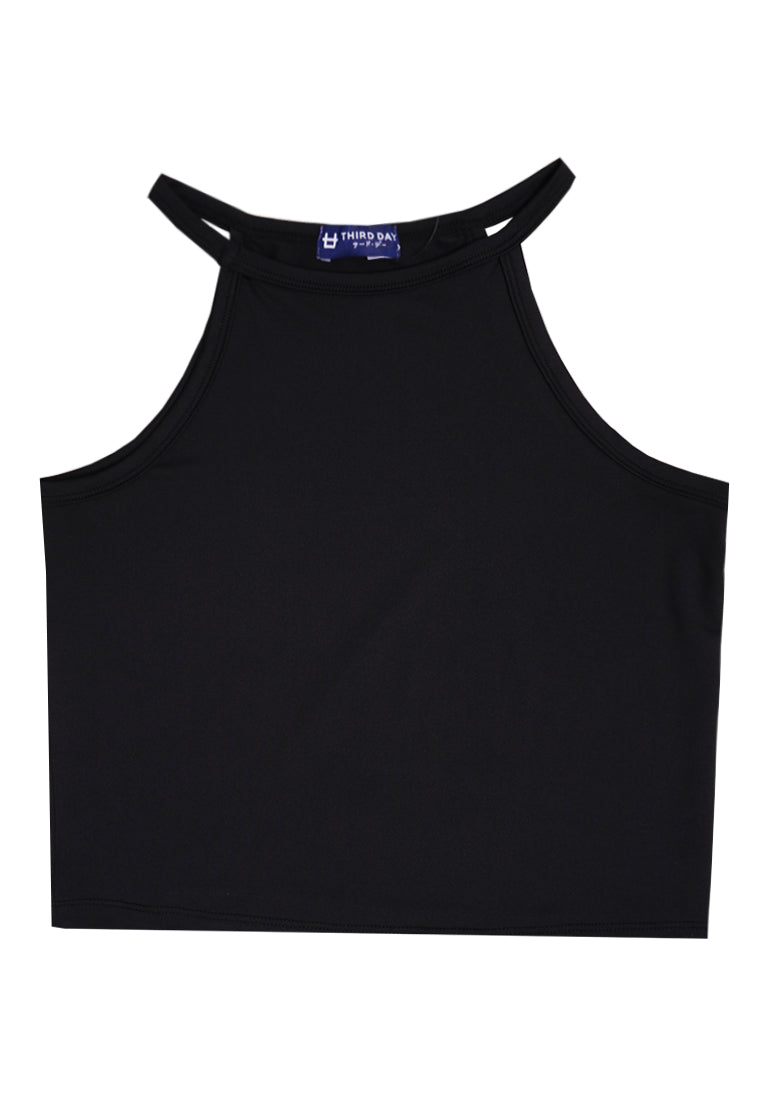 Third Day LTE07 TDLA TUV Tanktop Crop Wanita Polos Hitam