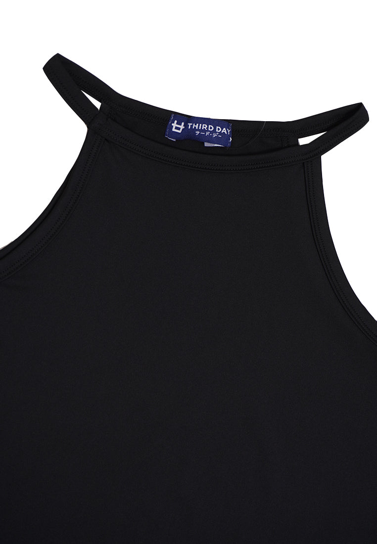 Third Day LTE07 TDLA TUV Tanktop Crop Wanita Polos Hitam