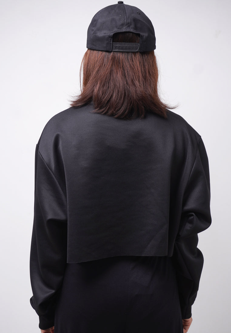 Third Day LTE15 TDLA Besties Dateng Sweater Croptop Oversize Long Sleeve Kaos Casual Wanita hitam
