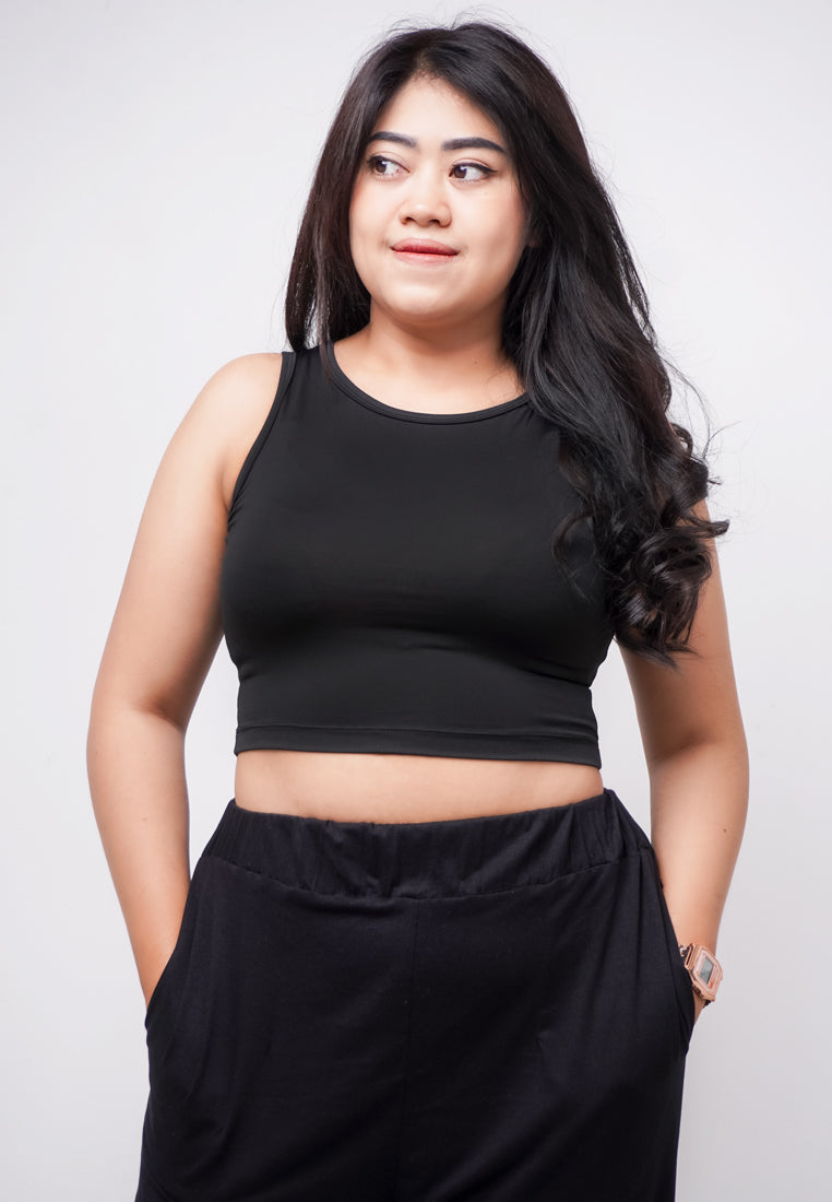 Third Day LTE19 TDLA CRTK Crop Tanktop Casual Wanita Polos Black