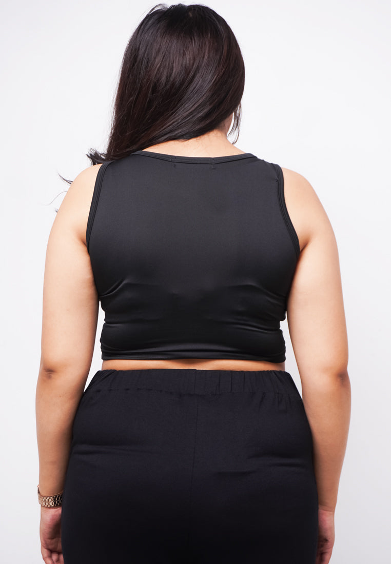 Third Day LTE19 TDLA CRTK Crop Tanktop Casual Wanita Polos Black