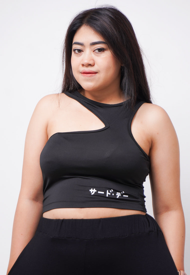 Third Day LTE21 TDLA CRNS Crop Casual Wanita Katakana Black