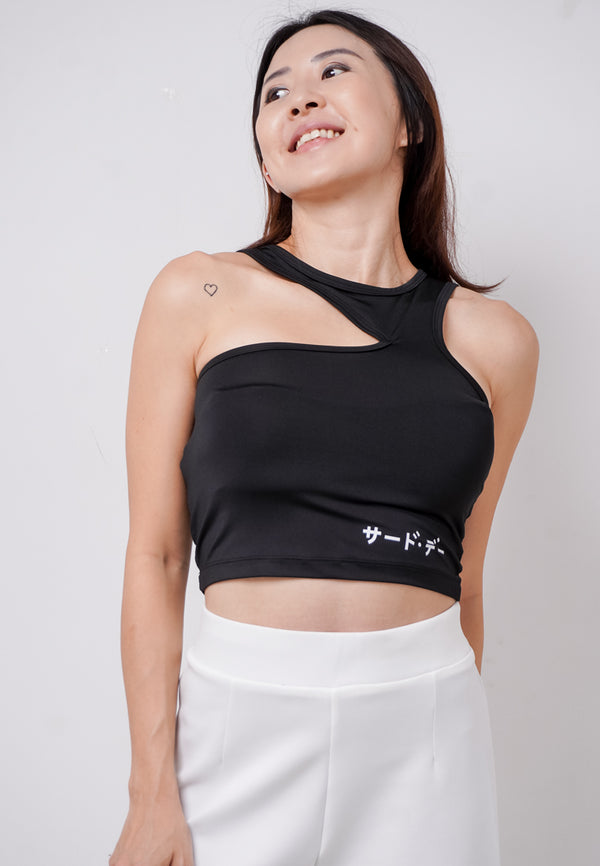 Third Day LTE21 TDLA CRNS Crop Casual Wanita Katakana Black