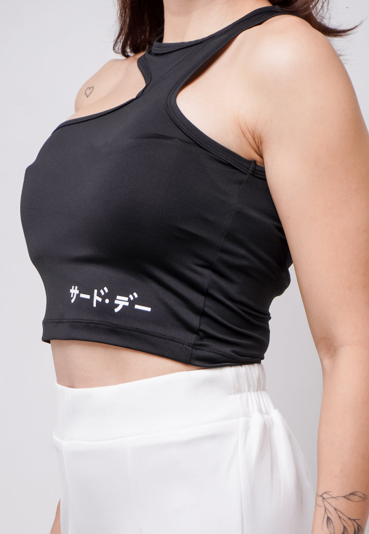 Third Day LTE21 TDLA CRNS Crop Casual Wanita Katakana Black