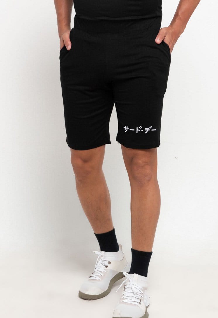 Third Day MB077 Instacool pyjama celana pendek shorts hitam katakana