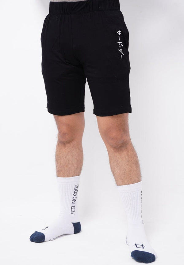 Third Day MC010 Instacool Pyjama Celana Pendek Shorts Black Katakana Vertikal