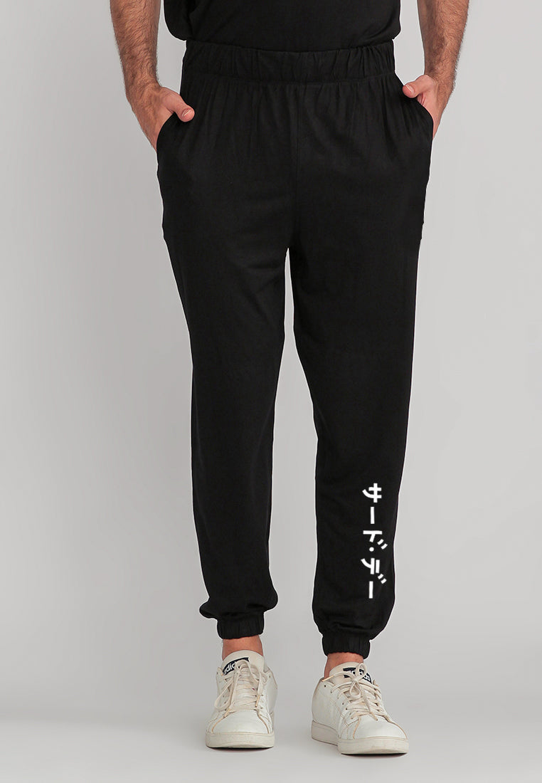 Third Day MC015 Instacool Pyjama Celana Panjang Jogger Hitam Katakana Calf