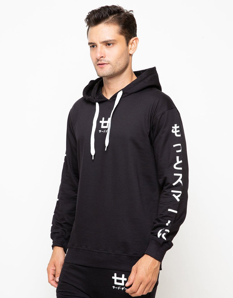 Third Day MO106B Hoodies Ktkn Arm Mid Logo Blk Hoodie Hitam