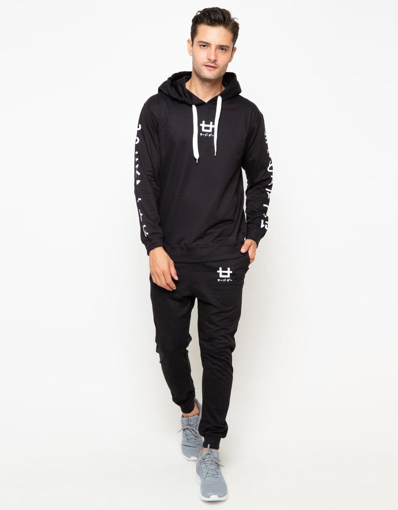 Third Day MO106B Hoodies Ktkn Arm Mid Logo Blk Hoodie Hitam