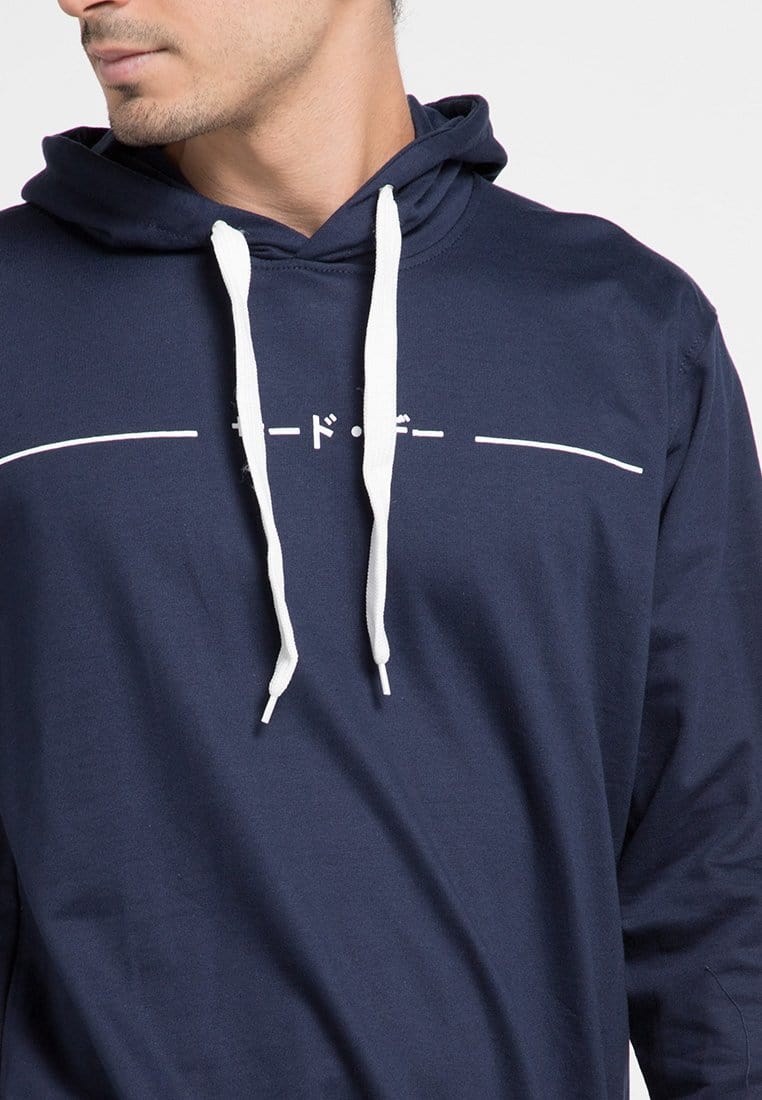 MO118D hoodies katakana single line nv Hoodie Navy