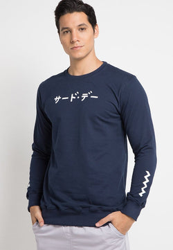 MO131F sweater katakana zigzagshort nv Navy