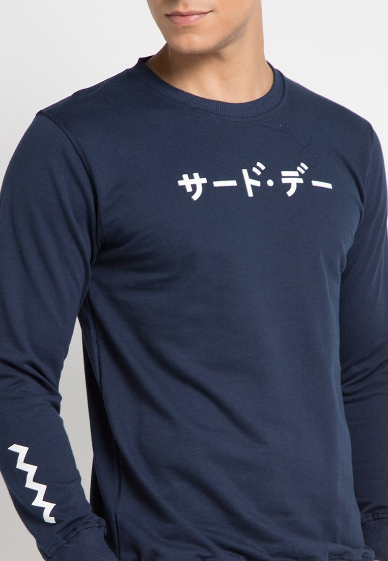 MO131F sweater katakana zigzagshort nv Navy