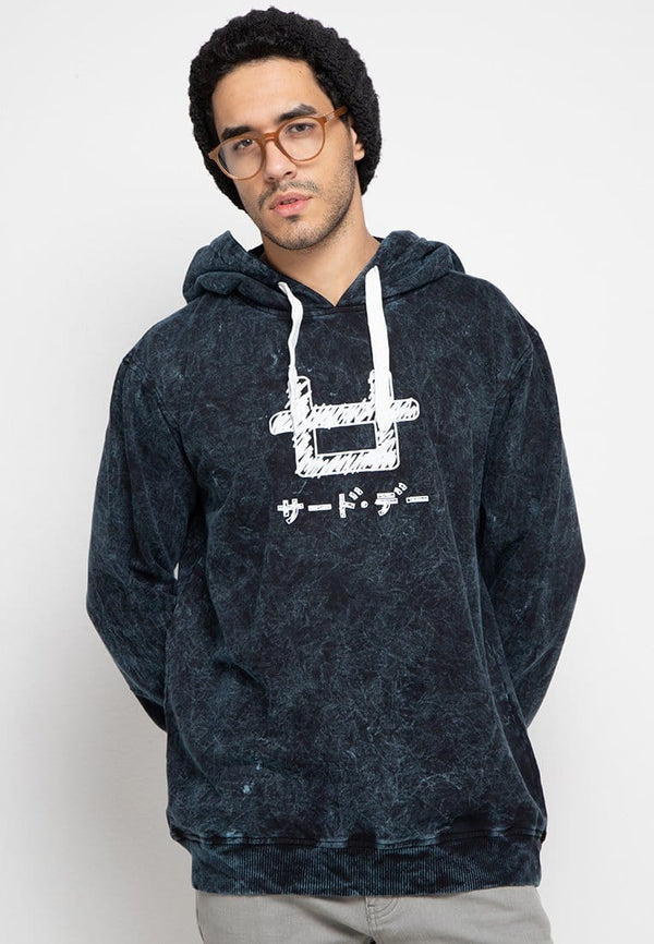 Third Day MO163 wash hoodies logo sketch navy