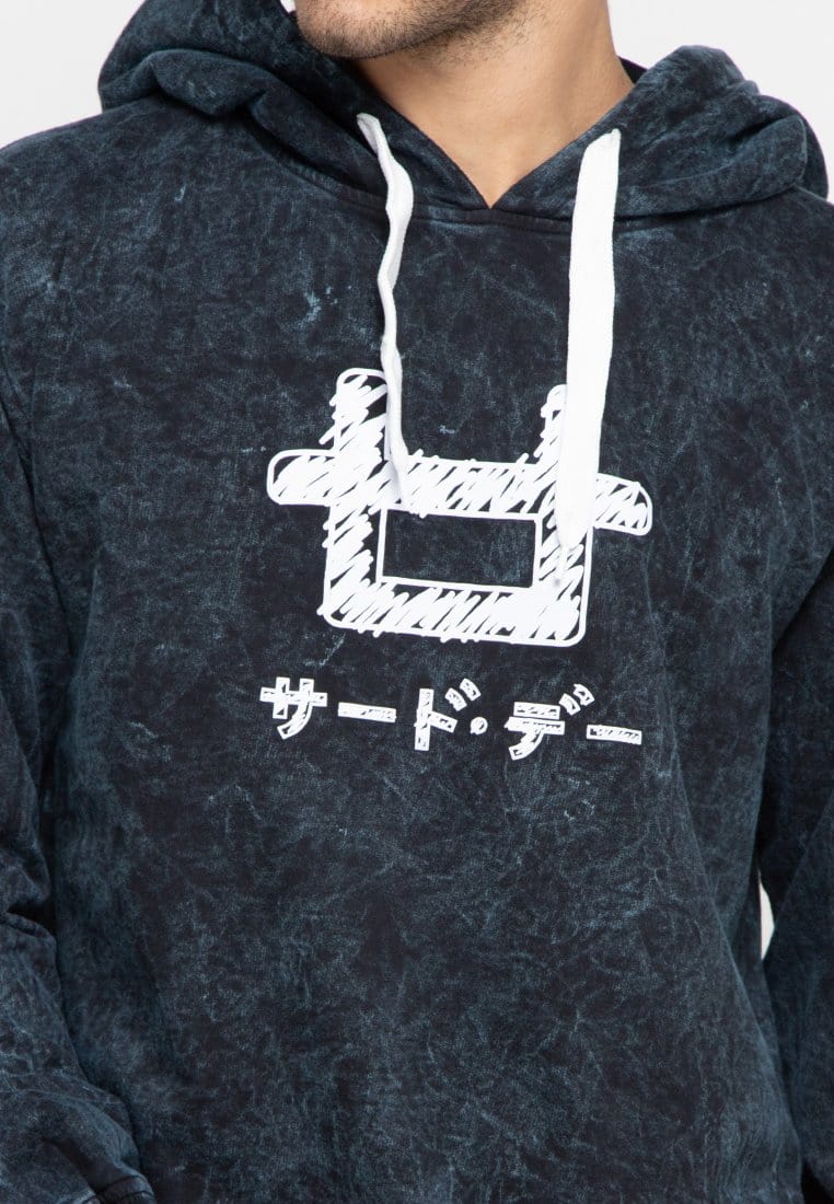 Third Day MO163 wash hoodies logo sketch navy