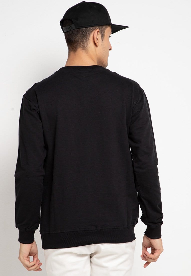 Third Day MO180 sweater inverted katakana hitam sweater pria hitam