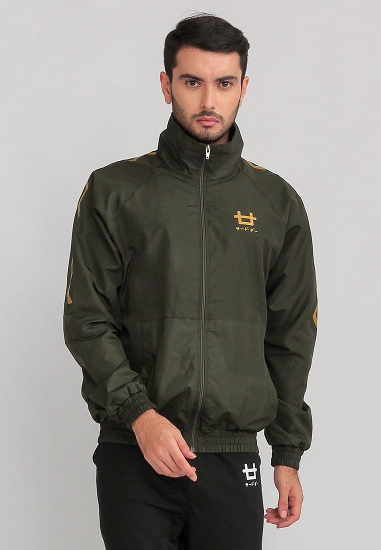 Third Day MOA31 Jaket Sporty Parka Pria Parasit Third Day Zigzag Green Army Gold