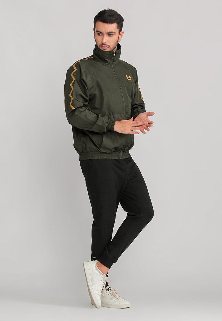 Third Day MOA31 Jaket Sporty Parka Pria Parasit Third Day Zigzag Green Army Gold