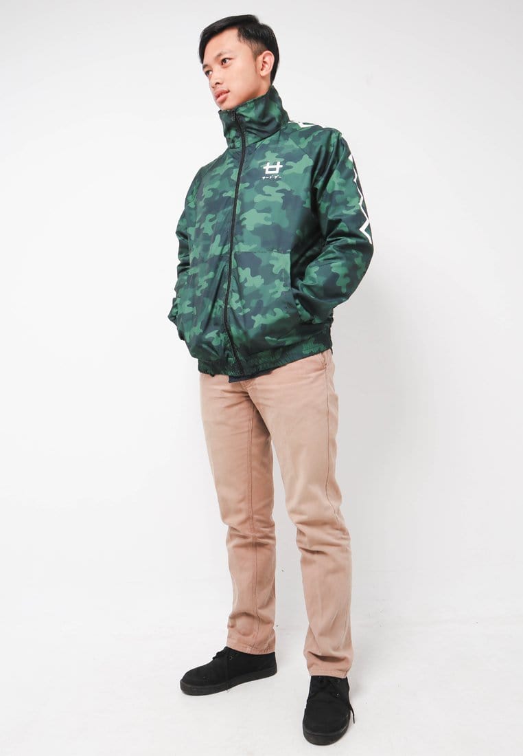 Third Day MOA34 Jaket Sporty Parka Pria Parasit Zigzag Camo Loreng Hijau