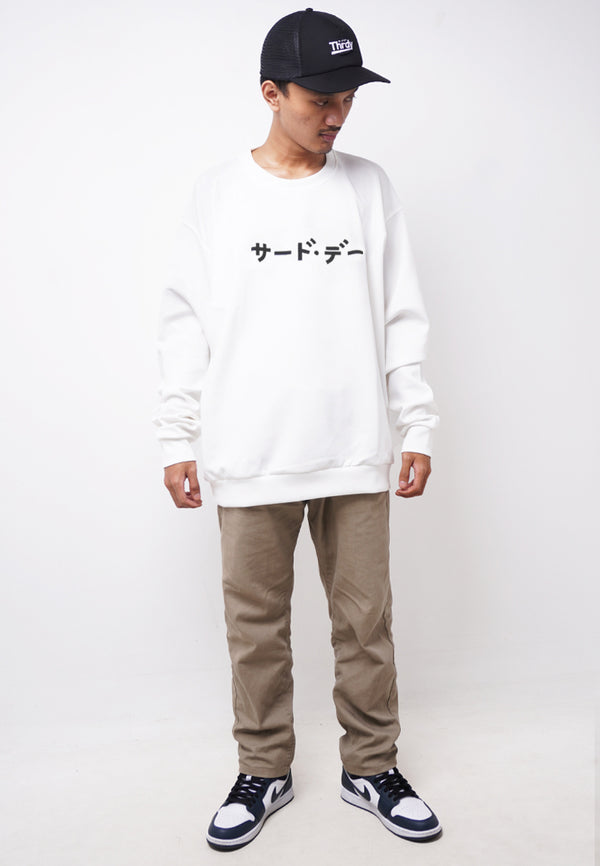 Third Day MOA40 Sweater Ultra Oversize Pria Katakana White