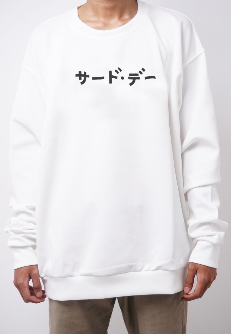 Third Day MOA40 Sweater Ultra Oversize Pria Katakana White