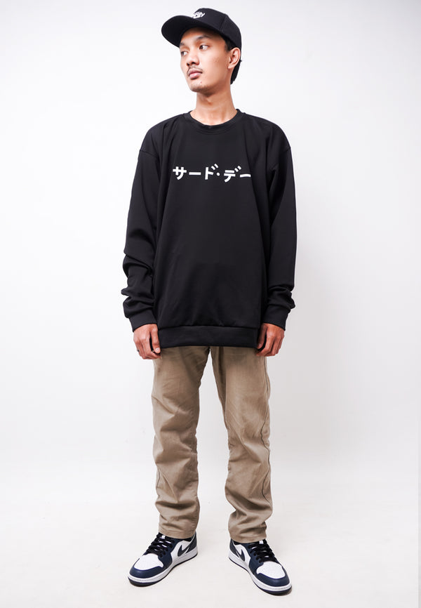 Third Day MOA44 Sweater Ultra Oversize Pria Katakana Black