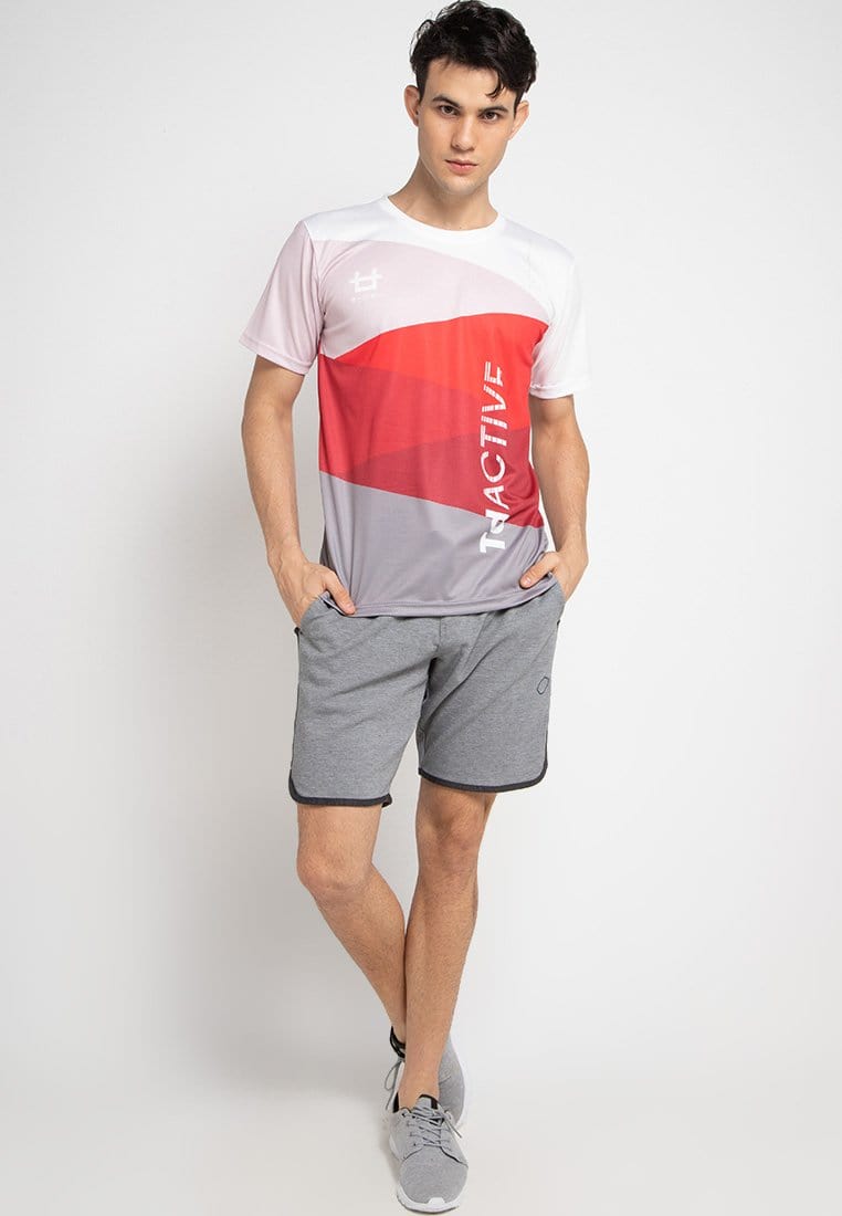 Td Active MS081 grey orange spiral running jersey