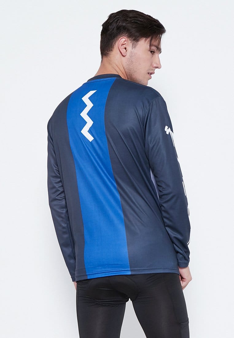 Td Active MS127 Baju Sepeda TD Blue Lines Biru Tangan Panjang